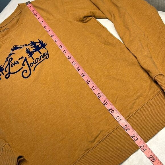 Columbia Fleece Sweatshirt Live the Journey Womens Sz Small Copper Long Sleeve S - Picture 7 of 7